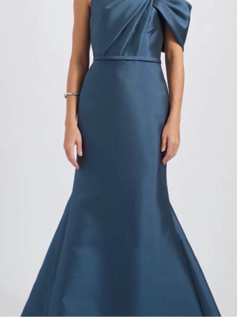 Pleated Taffeta Strapless Gown